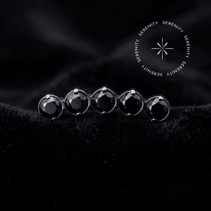 TN2328 - Topo Cluster Cravejado com Zircônias Pretas - Titânio Grau Implante (ASTM F-136) — foto 1