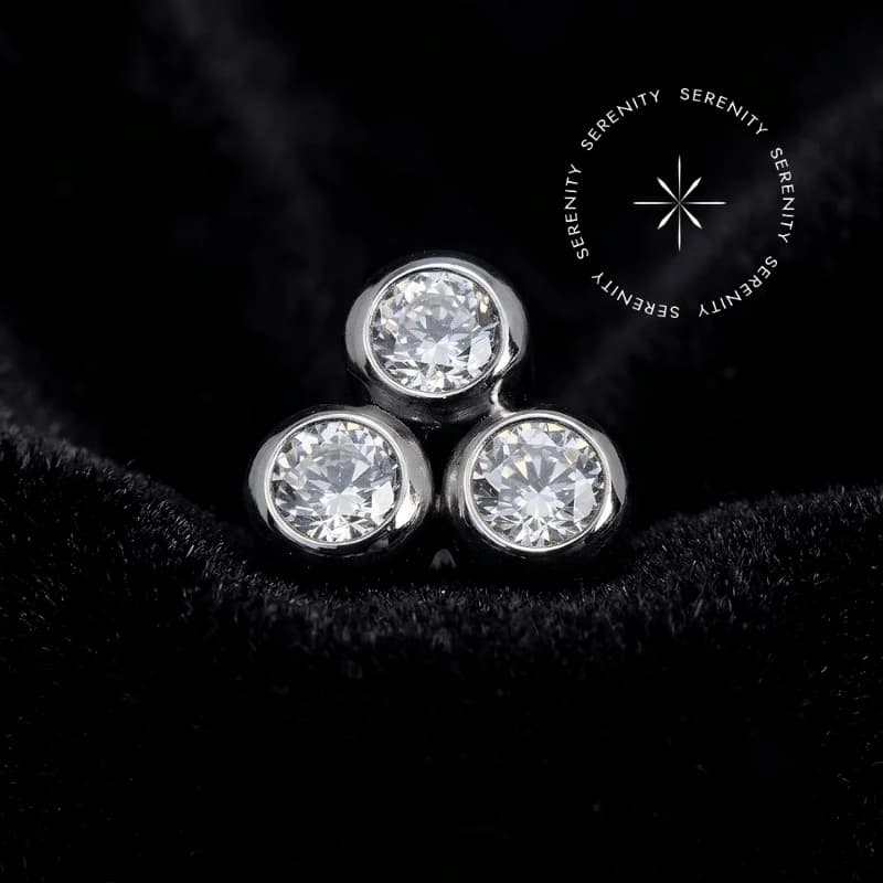 TN2266 - Topo Trinity Circular CZ Push Pin - Titânio Grau Implante (ASTM F136) — foto 1