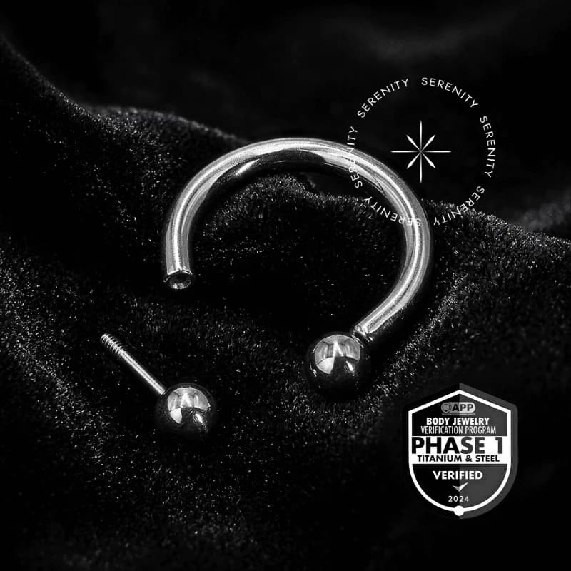 TT37 - Argola Ferradura Push Pin - Titânio Mill® ASTM F136 — foto 1
