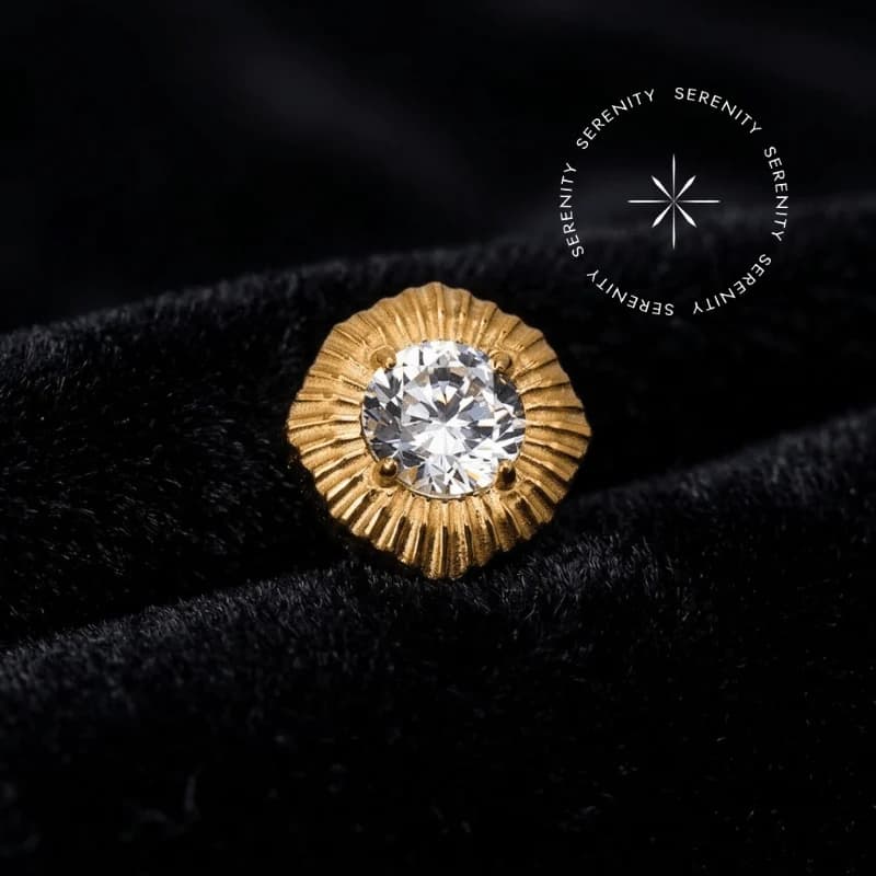 TN1916 - Topo Redondo Imperial - Titânio Revestido de Ouro 18k — foto 1