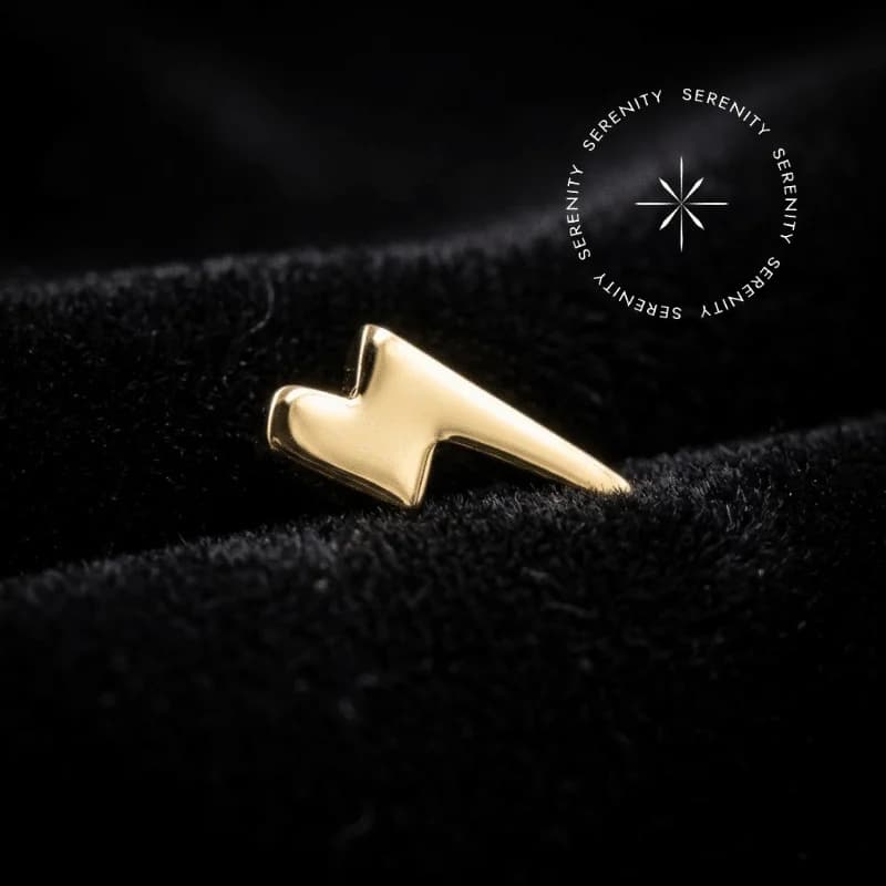 TN1335 - Topo Raio Liso - Titânio Revestido de Ouro 18k — foto 1