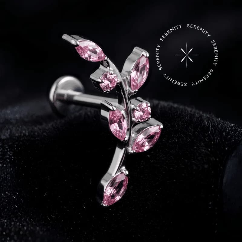 IS3891 - Topo Ramo Cravejado Rosa - Titânio Grau Implante (ASTM F136) — foto 1