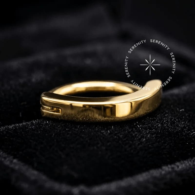TN1280 - Piercing Umbigo Belly Clicker Liso - Titânio Revestido de Ouro 18k — foto 1