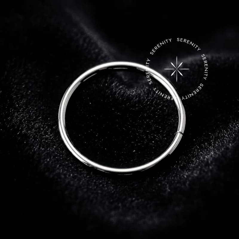 OR86 - Piercing Argola Aba Nasal Ouro Branco 18k Maciço — foto 1