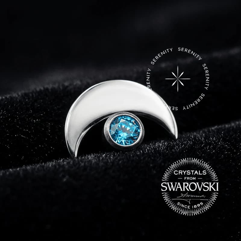 TS06 - Topo Lua Cravejada Swarovski - Titânio Grau Implante ASTM F136 — foto 1