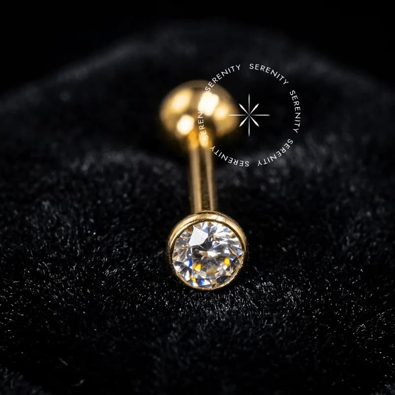 OR01 - Microbell Zircônia Flat - Ouro 18K Maciço — foto 1