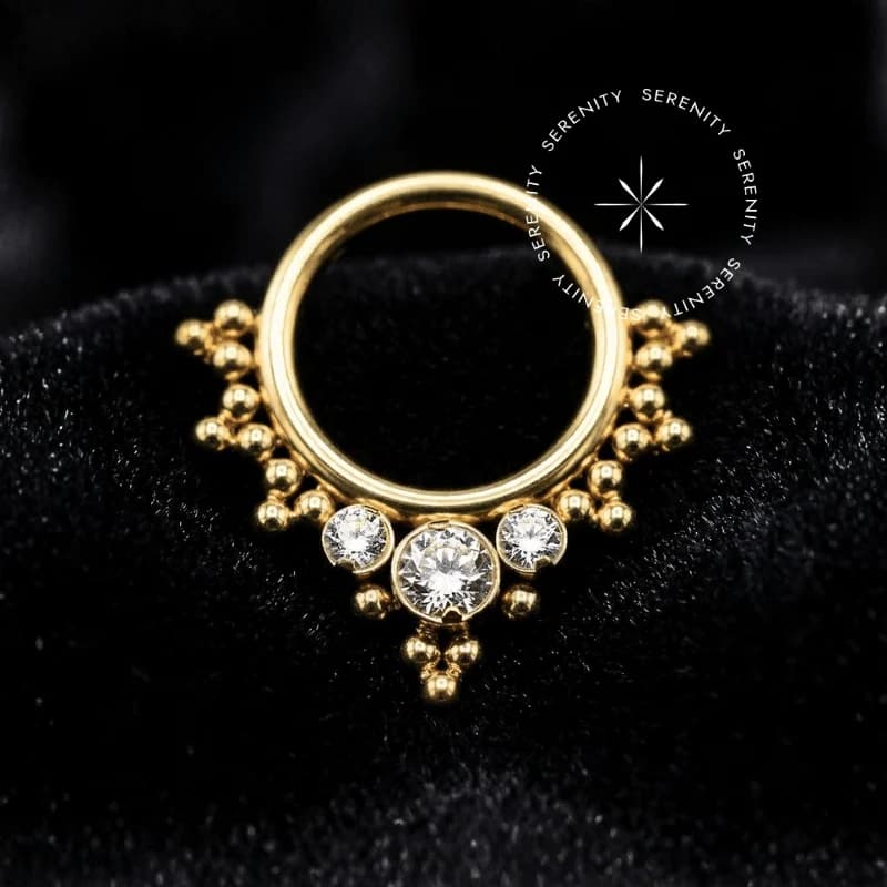 TN1537 - Argola Frontal Indiana - Titânio Revestido de Ouro 18k — foto 1