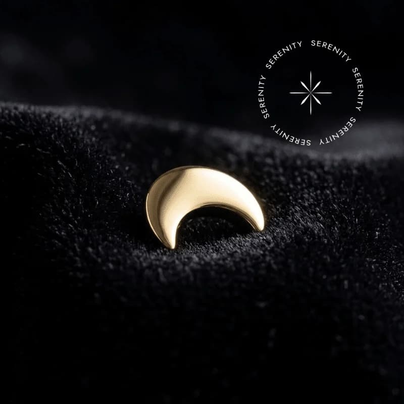 TN262 - Topo Lua Liso - Titânio Revestido de Ouro 18k — foto 1