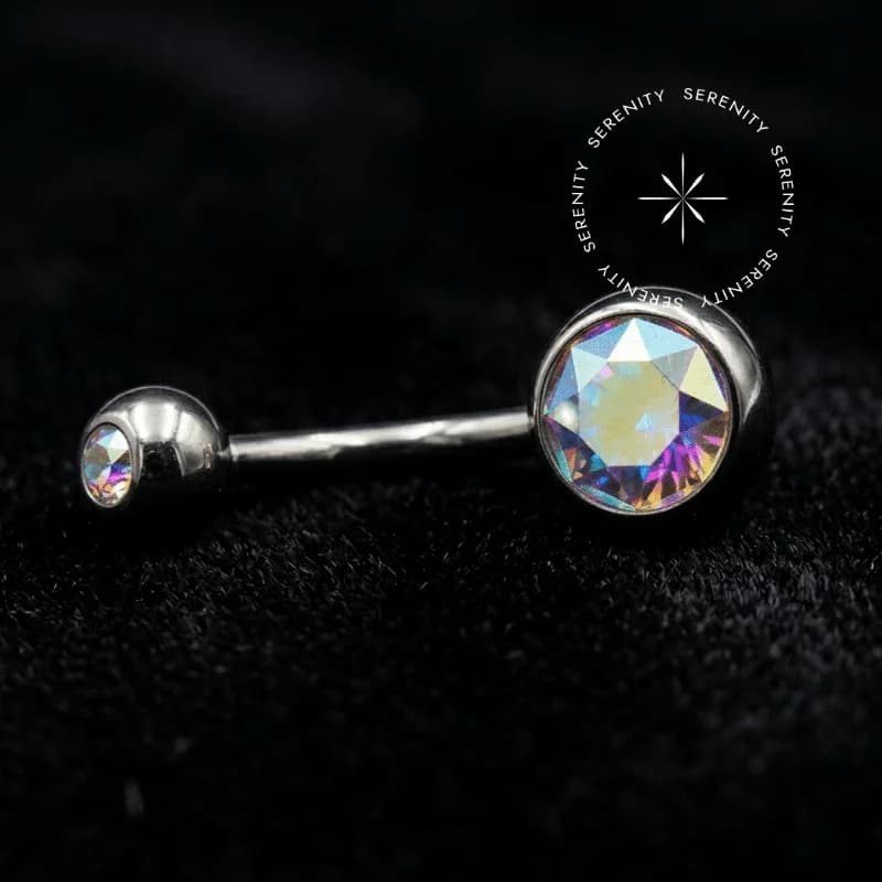 TN100 - Navel Curvo Tradicional Zircônia Cores - Titânio Grau Implante (ASTM F136) — foto 1