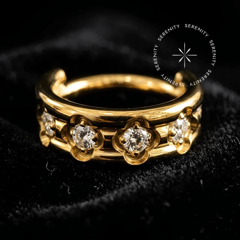Tn 420 - Argola Clicker Cravejada Frontal Robusta 4mm - Titânio Revestido de Ouro 18k — foto 1