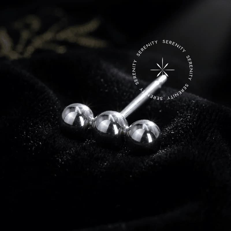 TN2222 - Topo Piercing 3 Mini Esferas Push Pin - Titânio Grau Implante — foto 1
