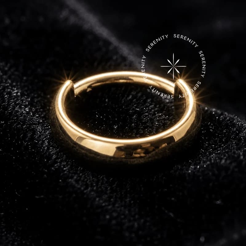 TN1618 - Argola Abaulada Chunky - Titânio Revestido de Ouro 18k — foto 1