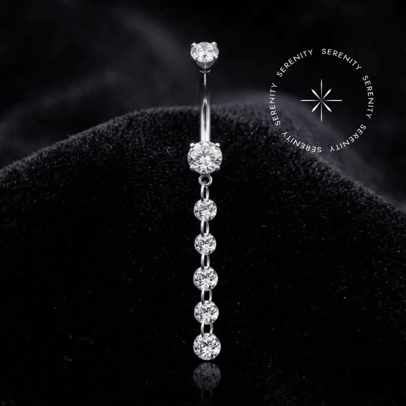 TF6967 - Piercing Umbigo com Pingente Cascata - Titânio Grau Implante (ASTM F136) — foto 1
