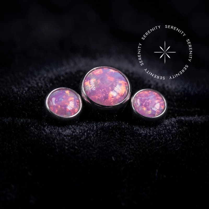 TN502 - Topo Mini Cluster com Opala Rosa - Titânio Grau Implante (ASTM F136) — foto 1