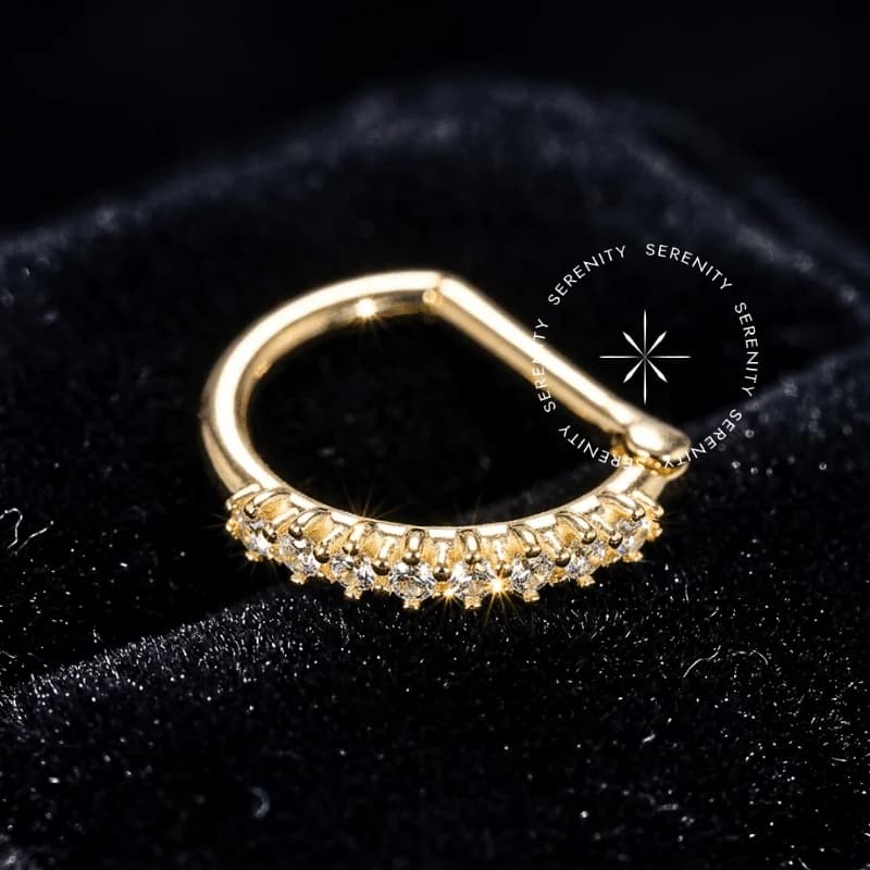 OR61 - Argola Segmento D Cravejada - Ouro 18K Maciço — foto 1