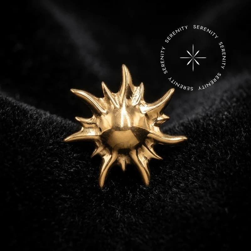 TN1327 - Topo Sol Liso - Titânio Revestido de Ouro 18k — foto 1
