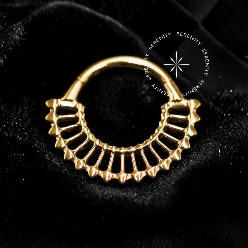 TN1414 - Argola Frontal Egípcia - Titânio Revestido de Ouro 18k — foto 1