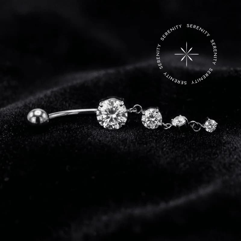 TN1495 - Piercing Umbigo Pingente Cascata - Titânio Grau Implante (ASTM F136) — foto 1