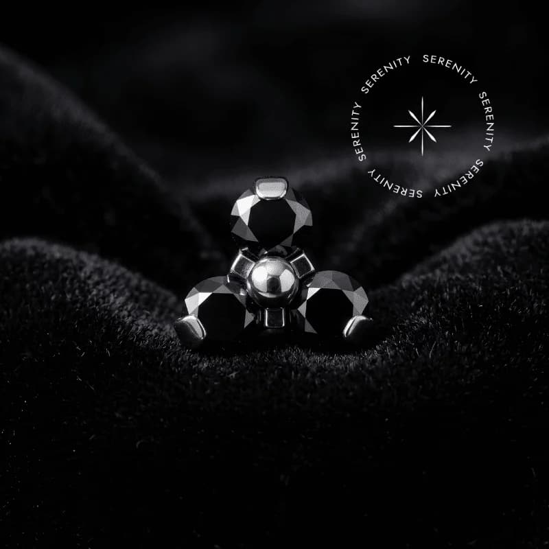 TN225 - Topo Trinity Black Cravejado - Titânio Grau Implante (ASTM F136) — foto 1