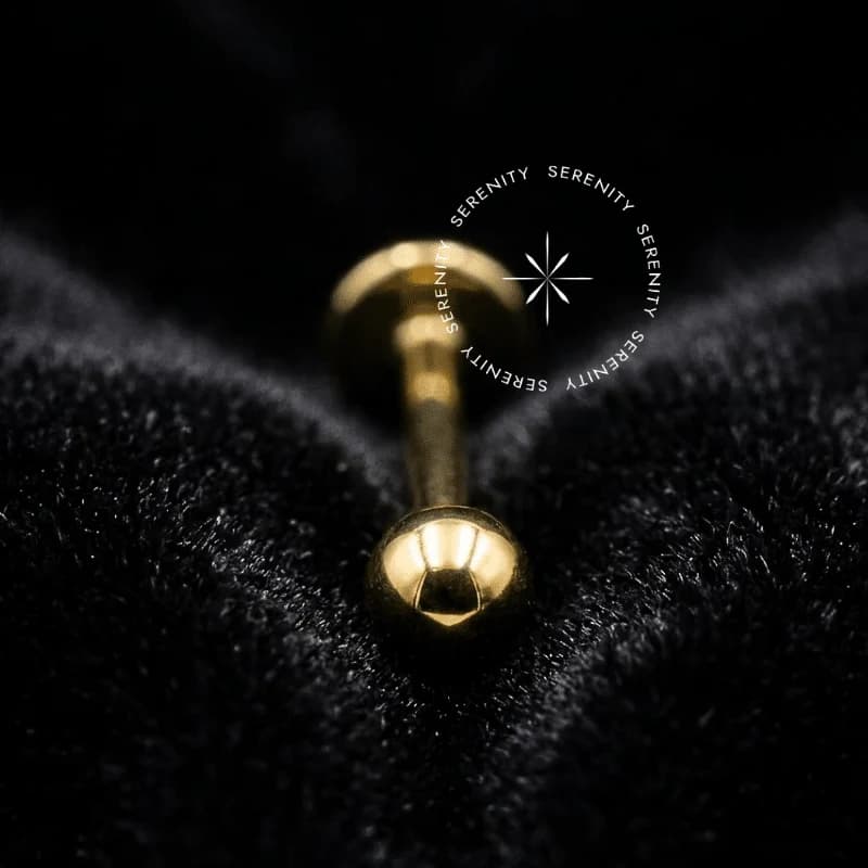 OR06 - Piercing Labret Tradicional 6mm - Ouro 18K Maciço — foto 1