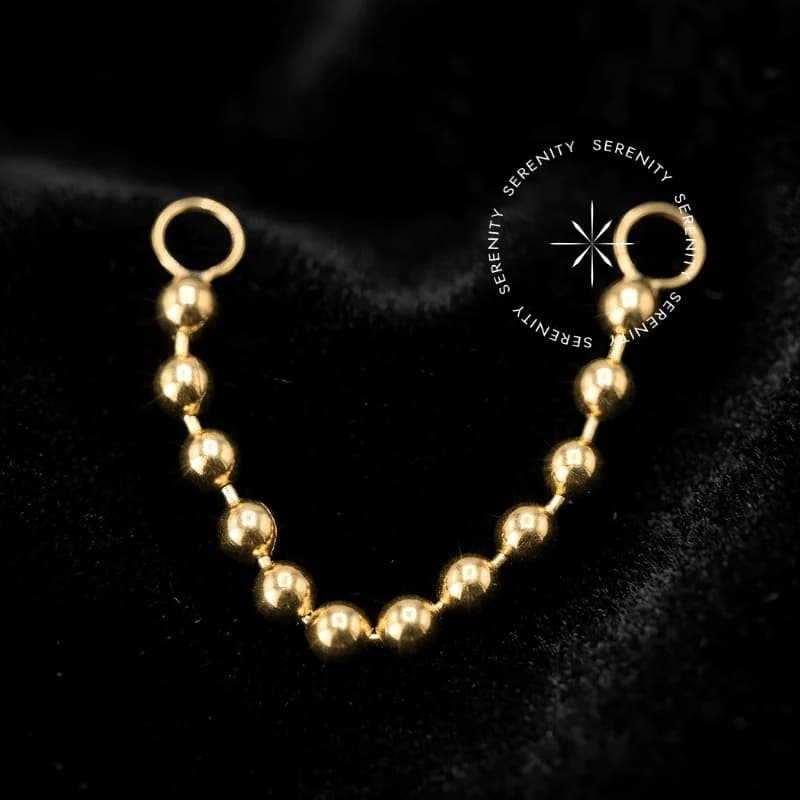 TN1638 Corrente de Esferas Titânio PVD Gold — foto 1