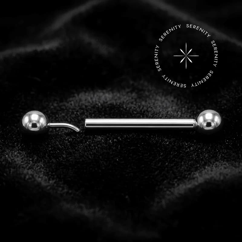 TN233 - Barbell Reto 1.6mm Push Pin - Titânio Grau Implante (ASTM F136) — foto 1