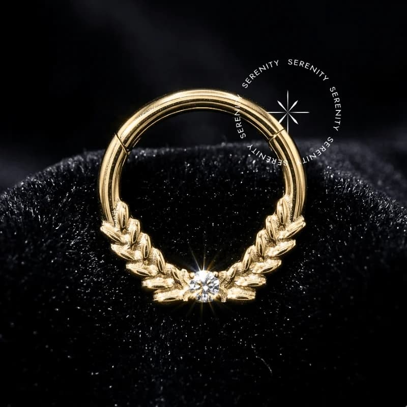 TN1251 - Argola Frontal Grécia - Titânio Revestido de Ouro 18k — foto 1