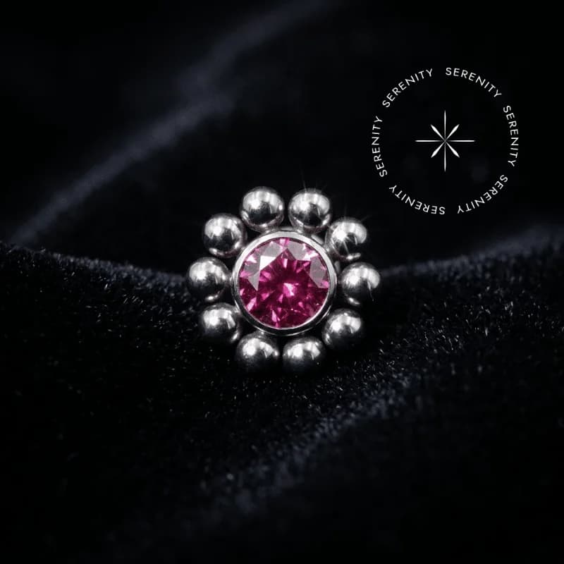 TN573 - Topo Sol com Esferas Rosa - Titânio Grau Implante (ASTM F136) — foto 1