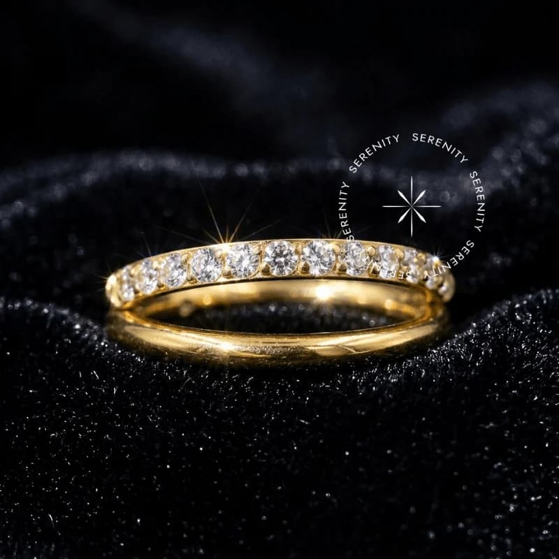TN1083 Argola Dupla 1 Linha Cravejada Titânio PVD Gold — foto 1