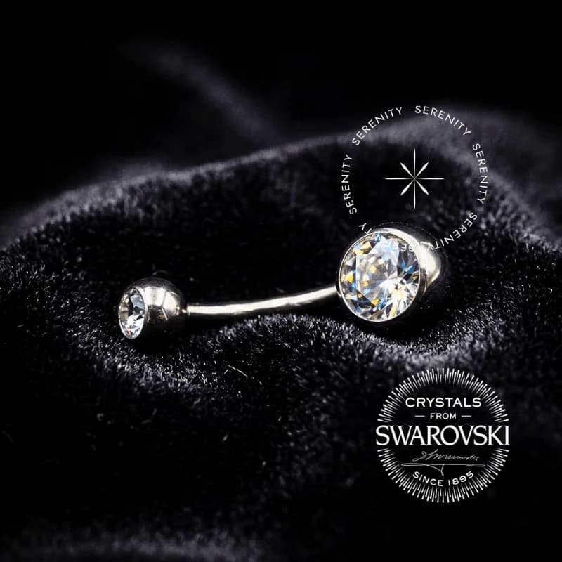 TS09 - Piercing Umbigo Navel Swarovski - Titânio Grau Implante (ASTM F136) — foto 1