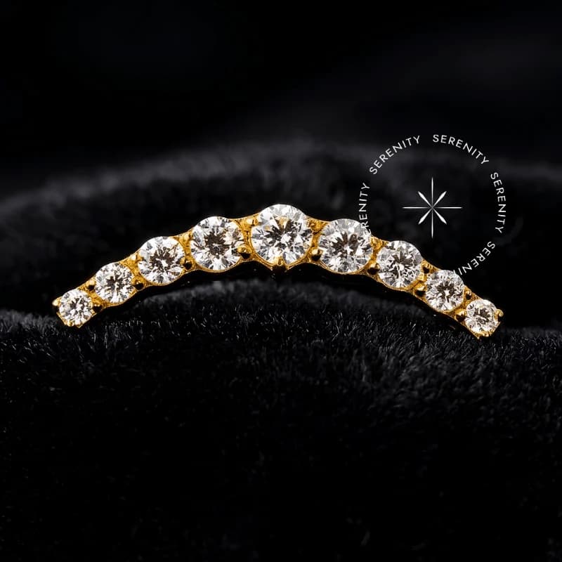 TN2184 - Topo Cluster Push Pin - Titânio Revestido de Ouro 18k — foto 1