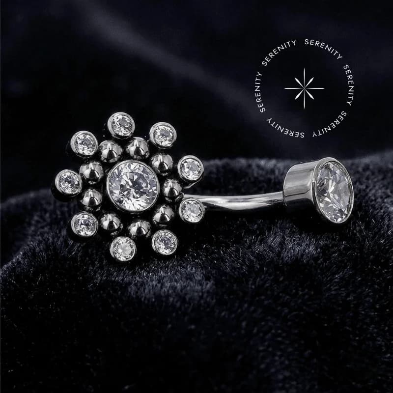 TN2215 - Piercing Umbigo Sun Flower - Titânio Grau Implante (ASTM F136) — foto 1