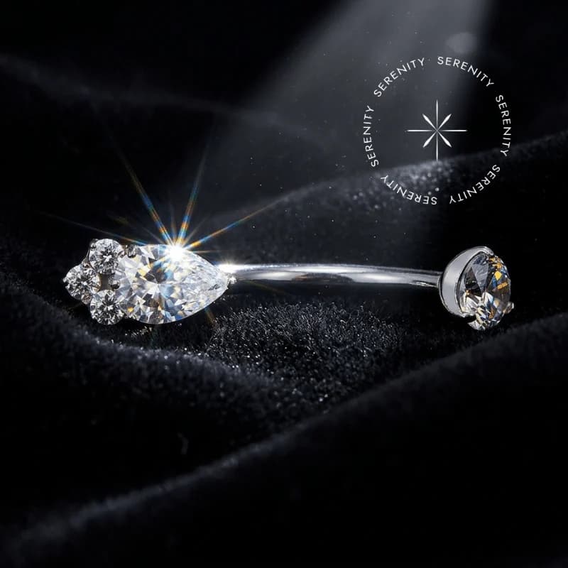 TN2056 - Piercing Umbigo Navel Gota Trinity - Titânio Grau Implante (ASTM F136) — foto 1