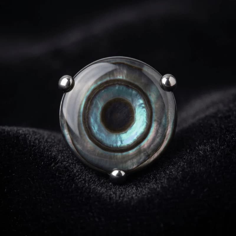 TA00001 - Topo Pedra Natural Abalone - Titânio Grau Implante (ASTM F136) — foto 1