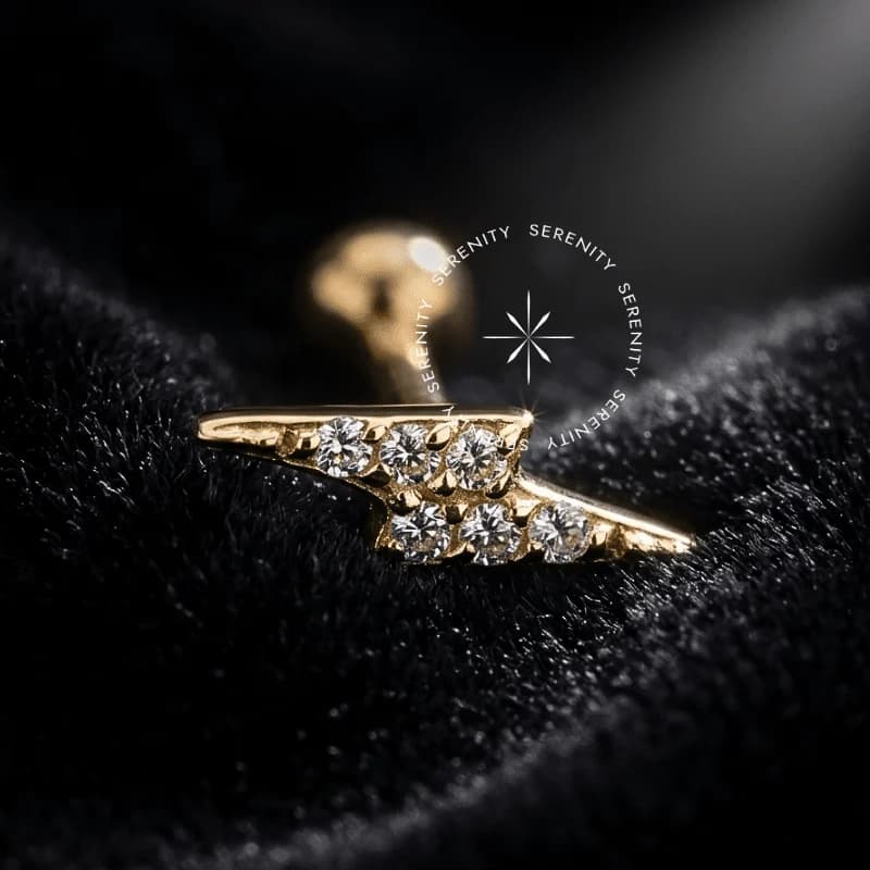 OR31 Microbell Mini Raio Cravejado Ouro 18K — foto 1