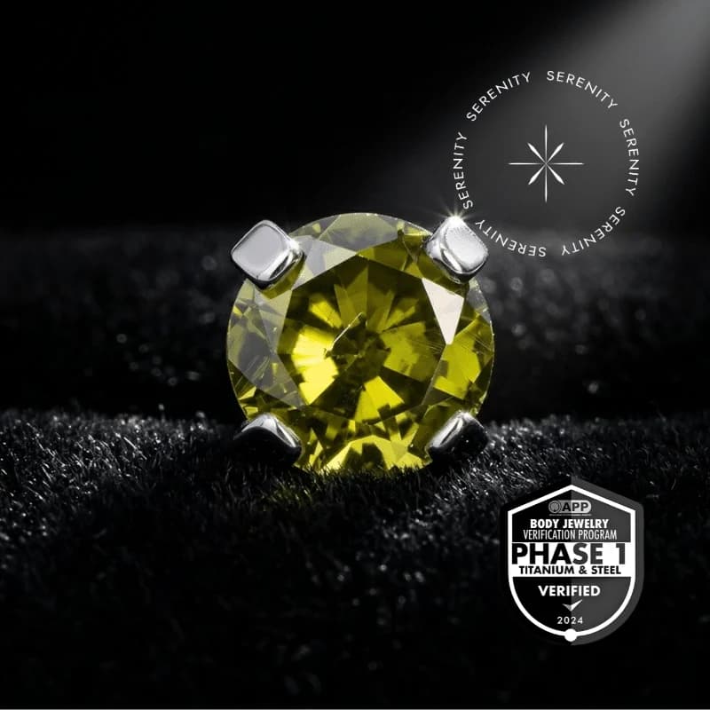 TT70 - Topo Prongset Zircônia Dark Peridot - Titânio Mill (Grau Implante) — foto 1