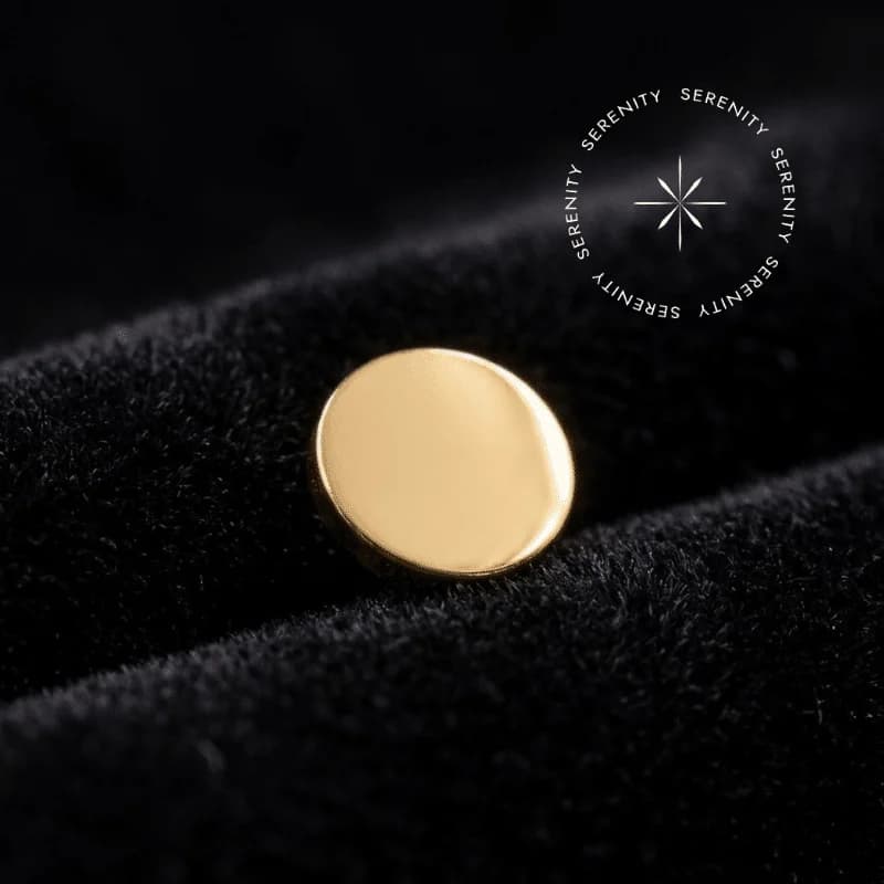 TN1010 - Topo Disco Chapa - Titânio Revestido de Ouro 18k — foto 1