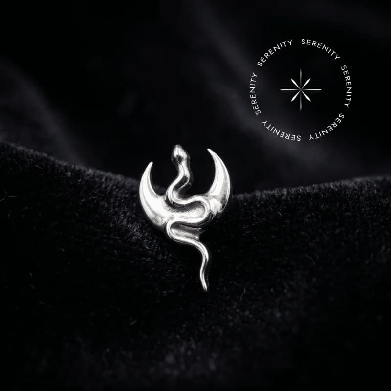 TN982 - Topo Lua com Serpente - Titânio Grau Implante (ASTM F136) — foto 1