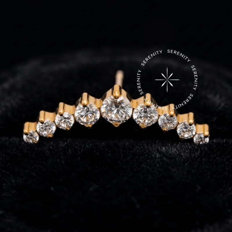 TN1900 - Topo Cluster Push Pin - Titânio Revestido de Ouro 18k — foto 1