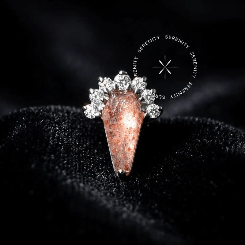 TN1054 - Topo Strawberry Quartz com Zircônias - Titânio Grau Implante (ASTM F136) — foto 1