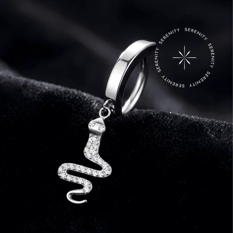 TF19540 - Piercing Umbigo Argola Belly Clicker Pingente Serpente - Titânio Grau Implante ASTM F136 — foto 1