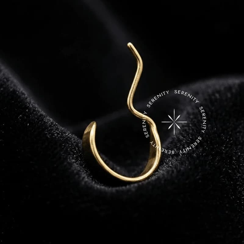 TN1550 - Argola de Encaixe Labial Exótica - Titânio Revestido de Ouro 18k — foto 1