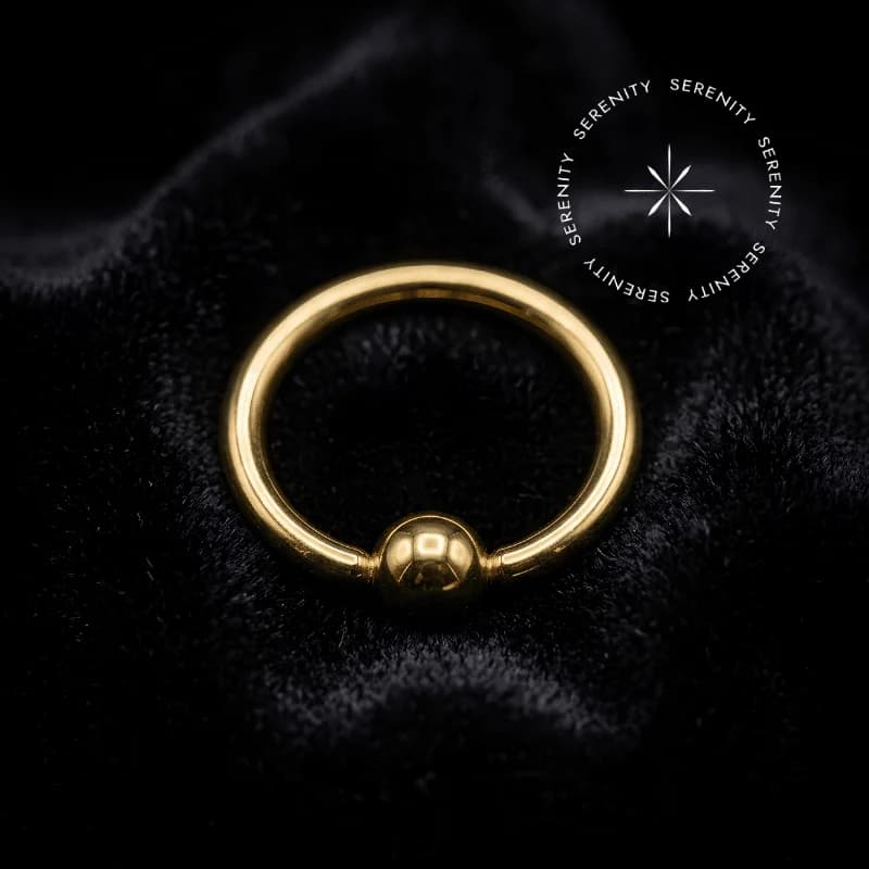 TN0562 - Argola Captive Lisa - Titânio Revestido de Ouro 18k — foto 1