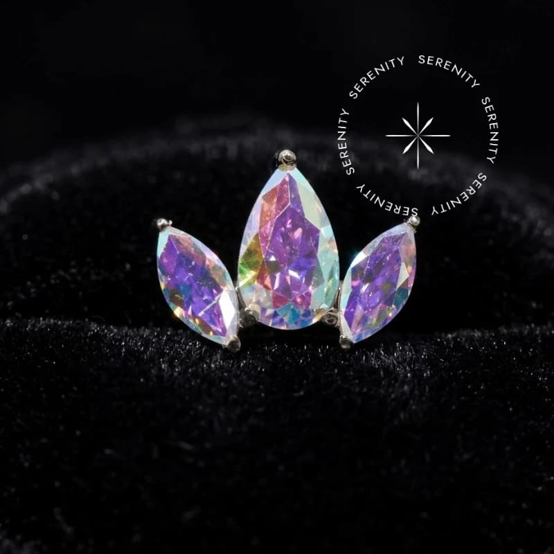 TN773 - Topo Marquise e Gota Boreal - Titânio Grau Implante (ASTM F136) — foto 1