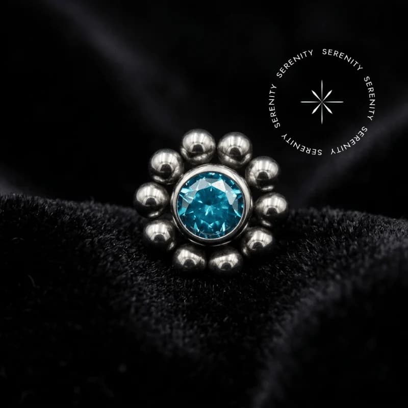 TN567 - Topo Sol Zircônia Azul e Esferas - Titânio Grau Implante (ASTM F136) — foto 1