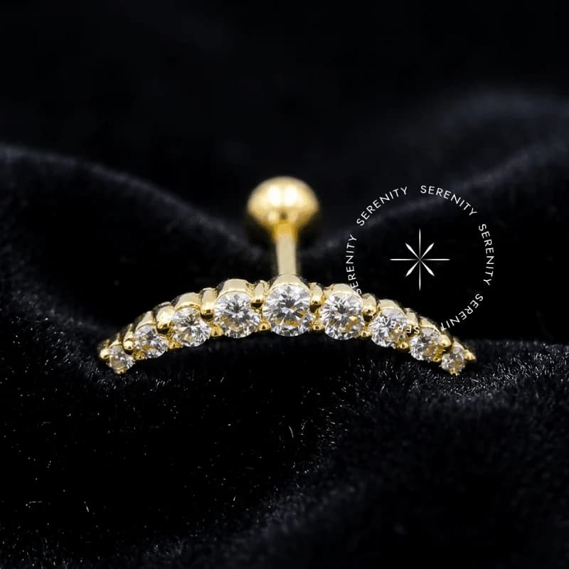 OR13 - Microbell Cluster Cravejado - Ouro 18K Maciço — foto 1