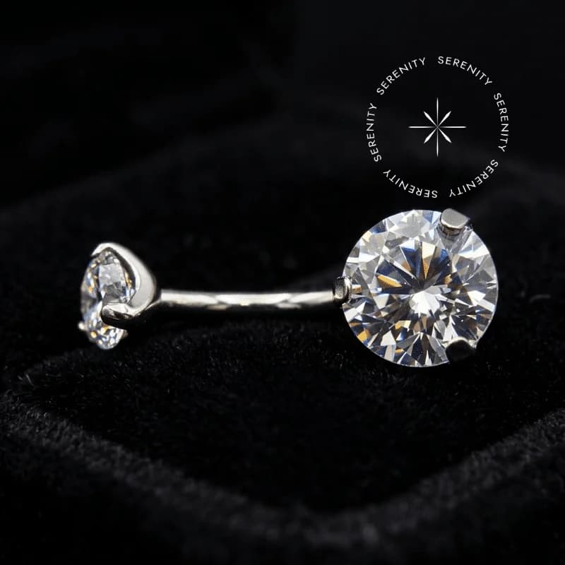 TN01- Navel Cravejado Duplo - Titânio Grau Implante (ASTM F136) — foto 1