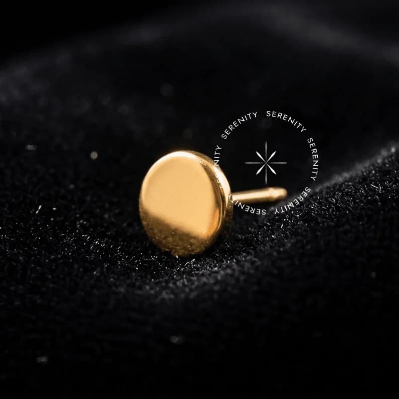 TN96 - Topo Disco Push Pin- Titânio Revestido de Ouro 18k — foto 1