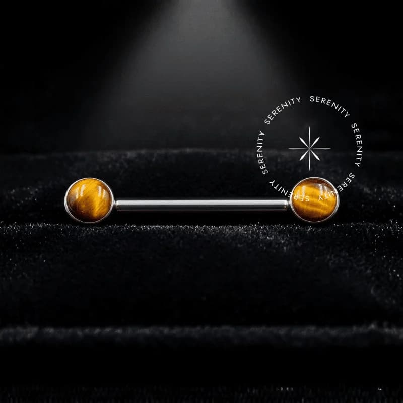 TN1124 - Nipple Olho de Tigre Push Pin - Titânio Grau Implante — foto 1