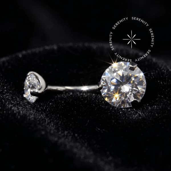 TN1863 - Piercing Umbigo Navel Zircônias Cravadas 0.9mm - Titânio Grau Implante (ASTM F136) — foto 1